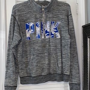 PINK half zip sweater with Hawaiian Logo